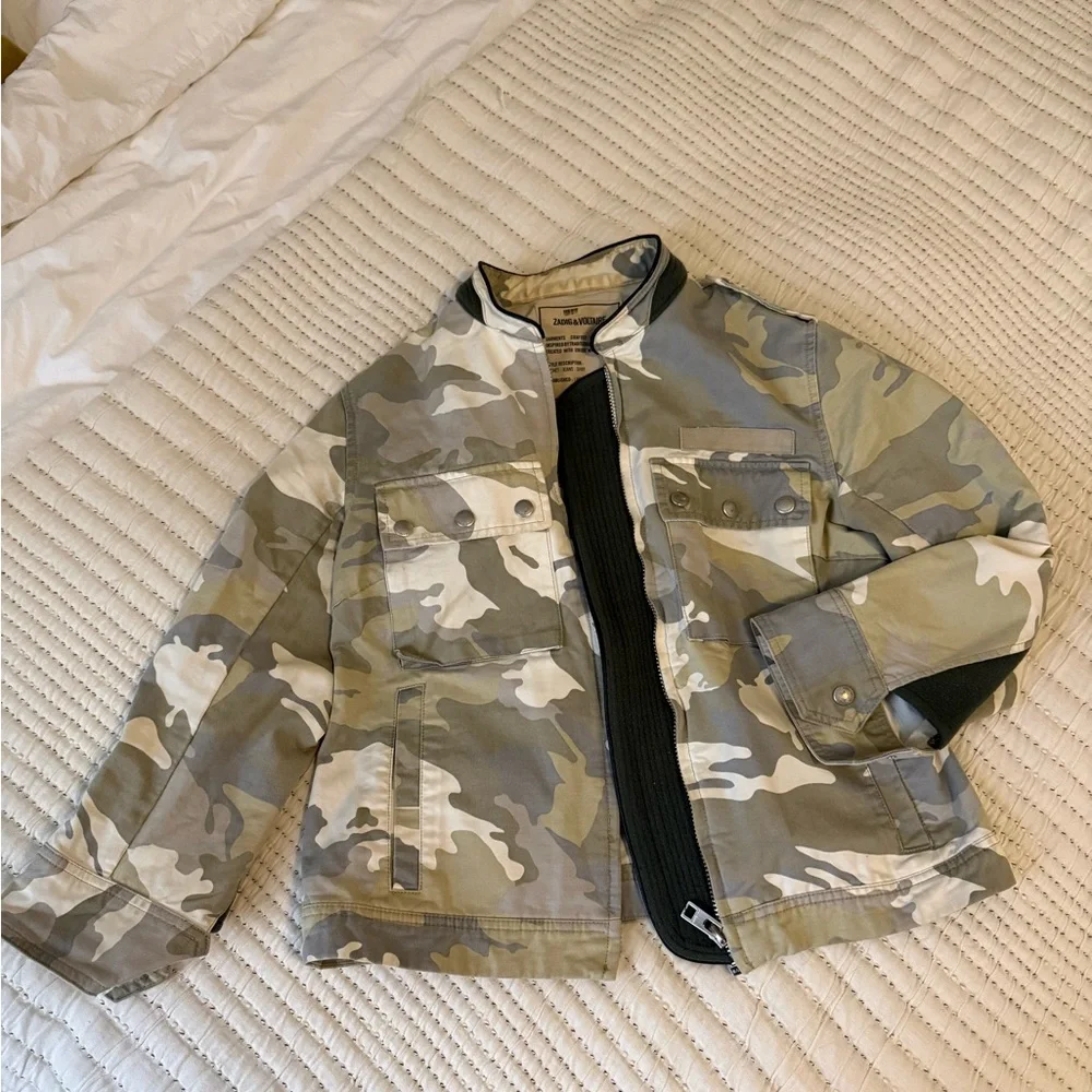 Zadig & Voltaire "Kavy" camo jacket with "Sunshine" embroidery - Picture 2 of 6